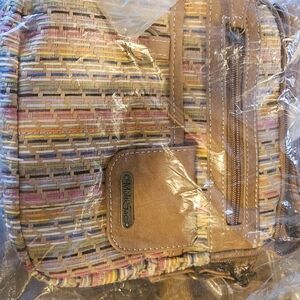 MultiSac Woven Straw Crossbody Bag in Natural Tan